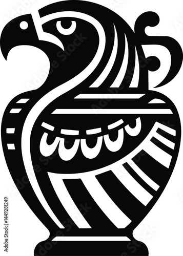 Ancient Egyptian Falcon Jar Symbol