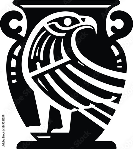 Canopic Jar With Falcon Lid