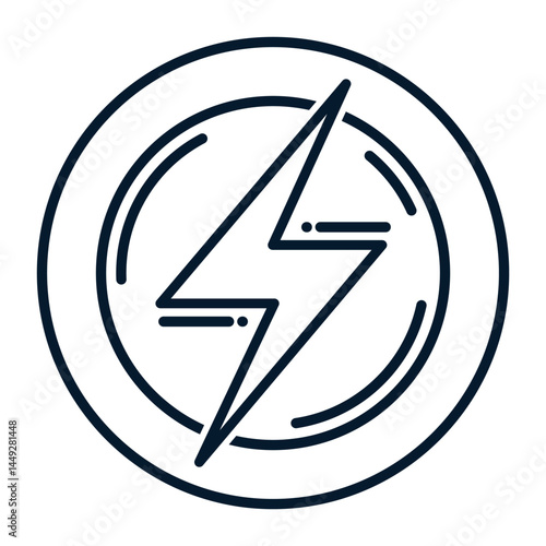 Lightning. Fast charging concept. Vector linear icon isolated on white background.