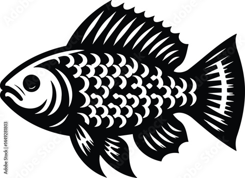 Stylized Tilapia Fish Silhouette