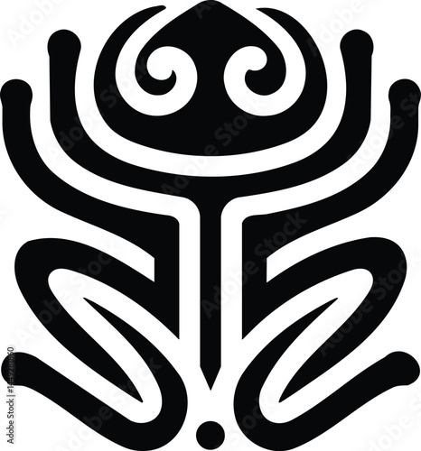 Stylized Egyptian Frog Symbol