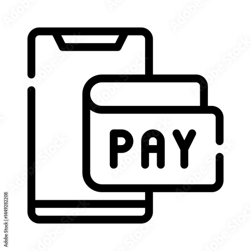 mobile payment line icon