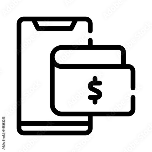 mobile wallet line icon