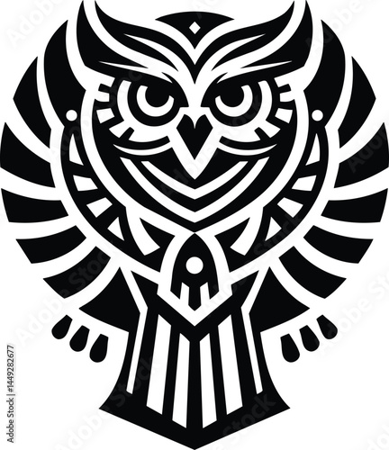 Graphic Egyptian Owl Glyph