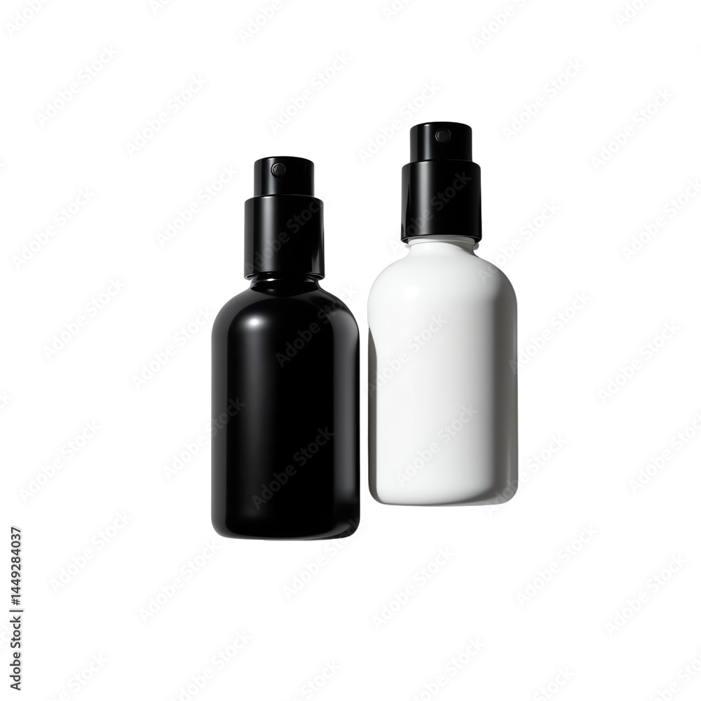 Elegant skincare bottles on a simple background. Elegant skincare bottles on a simple background.