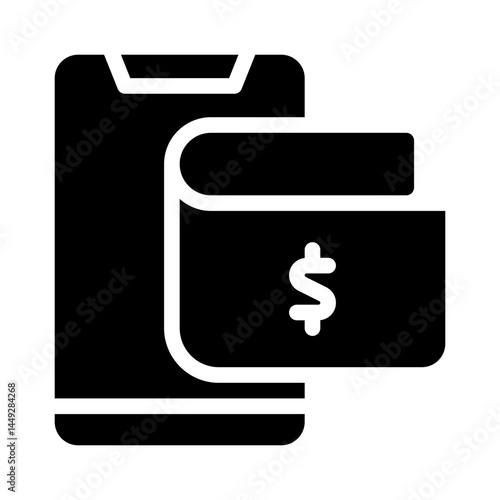 mobile wallet glyph icon