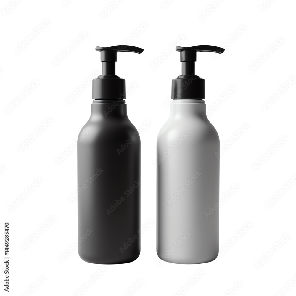 Stylish cosmetic bottles in black and white. Stylish cosmetic bottles in black and white.