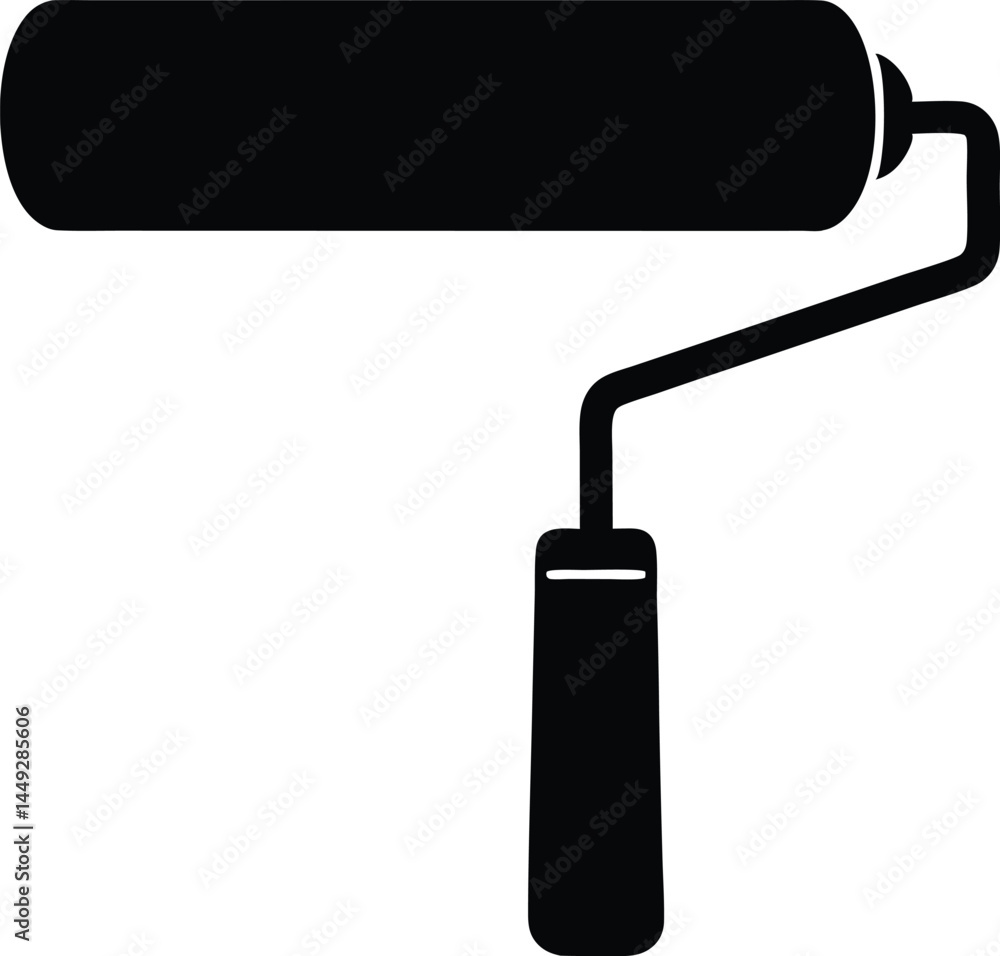 Paint roller icon, Long paint roller silhouette vector Paint roller icon, Long paint roller silhouette vector