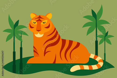 tiger in the grass