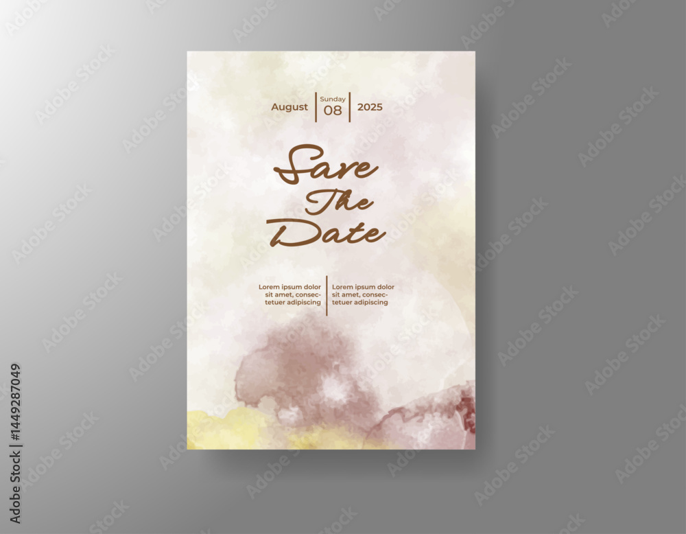 Wedding invitation with abstract splash watercolor Wedding invitation with abstract splash watercolor