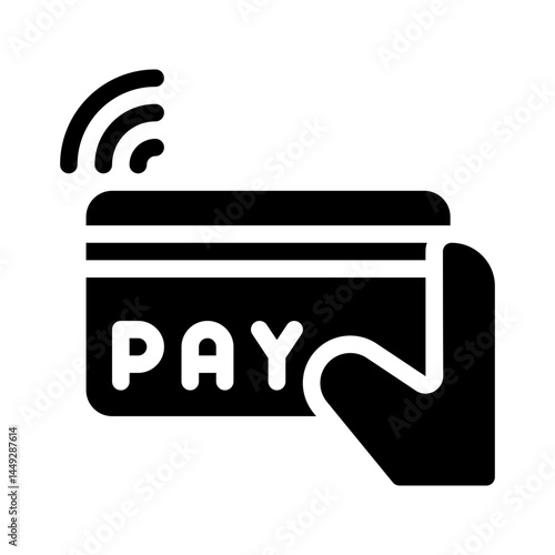 contactless payment glyph icon