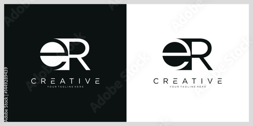 Initial ER or RE Logo Design Vector Template