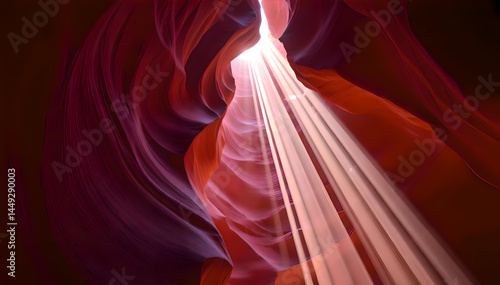 Sunlight pierces the sculpted walls of Antelope Canyon, illuminating sandstone waves with ethereal beams and painting a breathtaking masterpiece of natural light and color