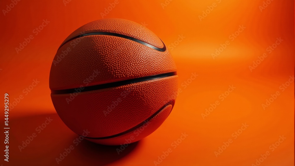 Fototapeta premium Basketball Isolated On Orange Background