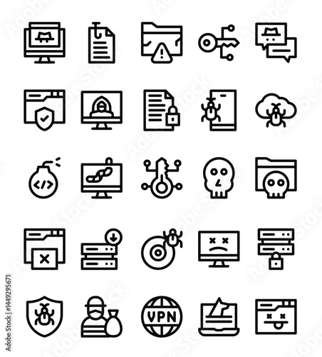 Cyber threats symbols showcase digital dangers