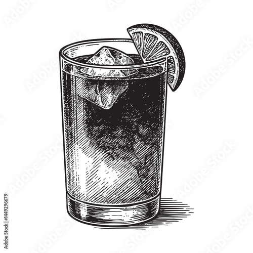 Dark and stormy woodcut engraving vector illustration