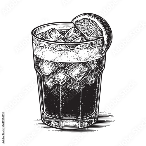 Dark and stormy woodcut engraving vector illustration