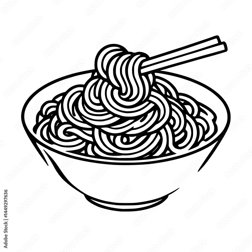 sketch of noodles. illustration