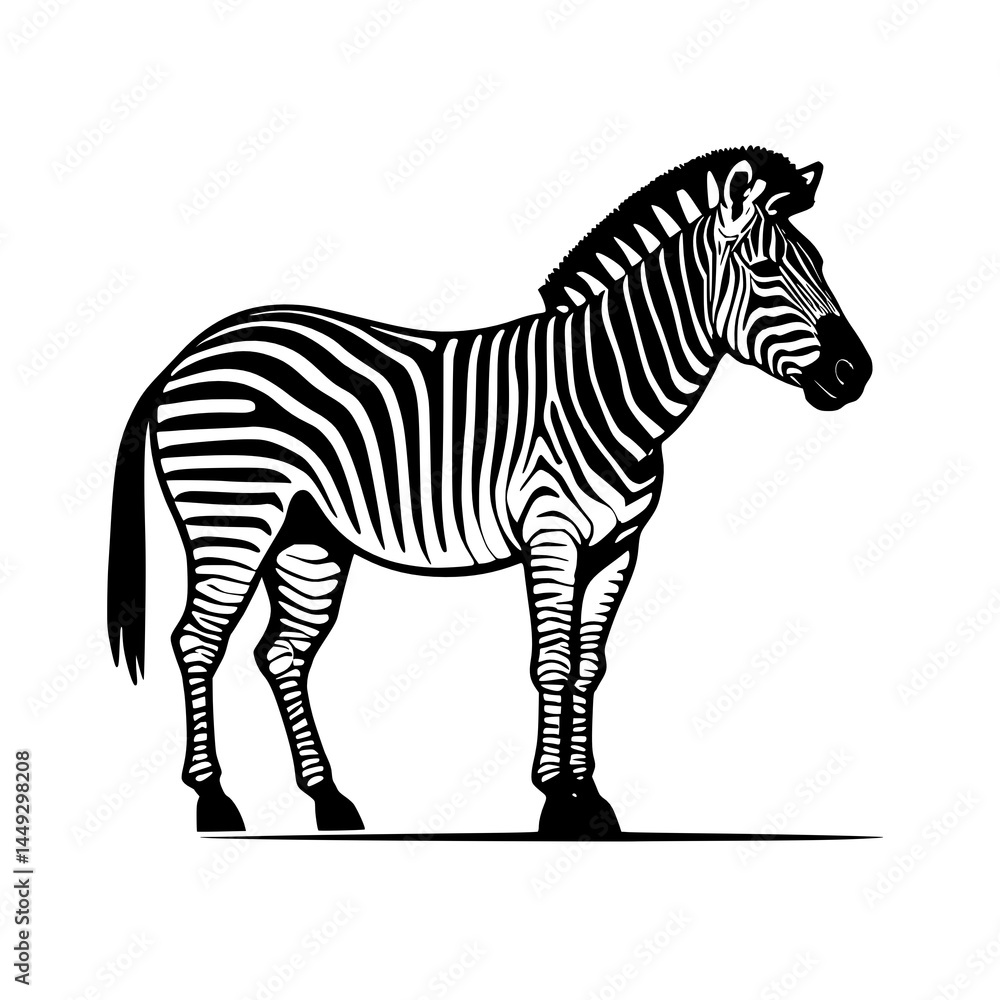 illustration of zebra cartoon on white