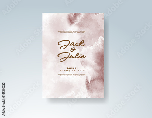 Wedding invitation with abstract watercolor background