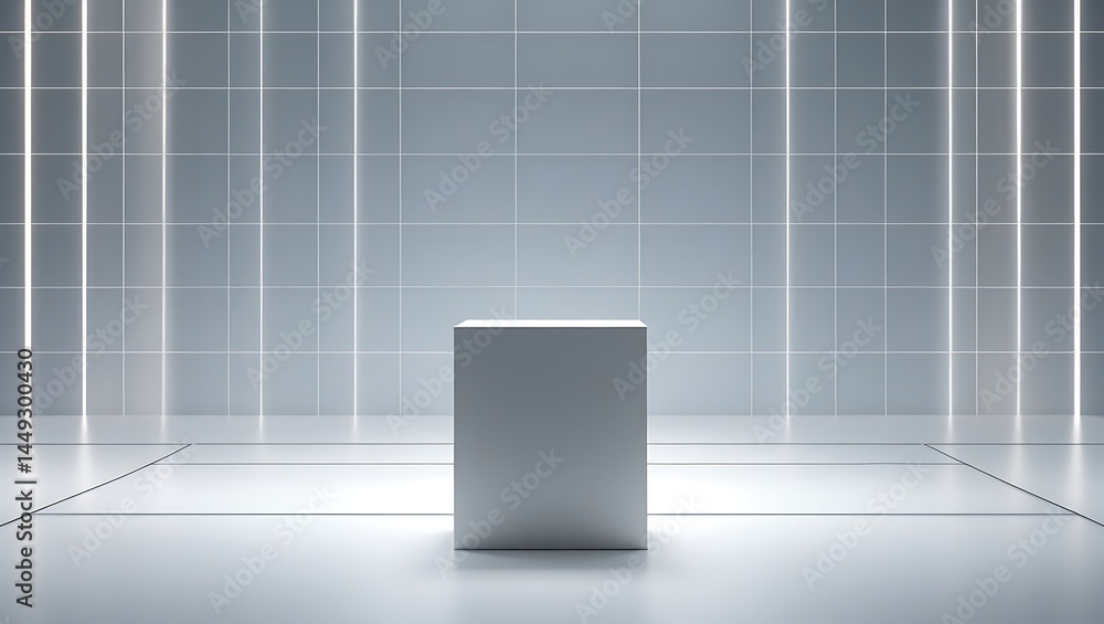 Fototapeta premium Empty white pedestal in modern light filled interior