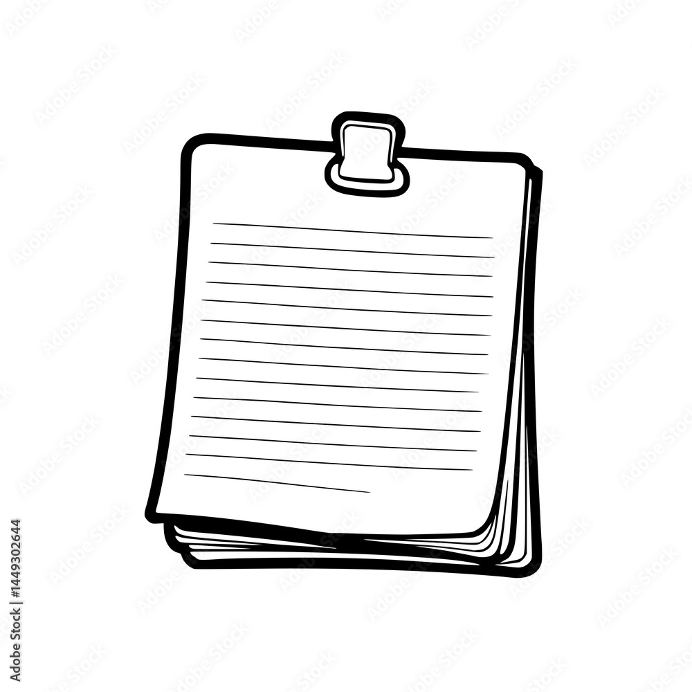 cartoon writing notes on a white background