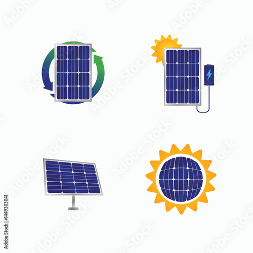 Solar panel symbol set