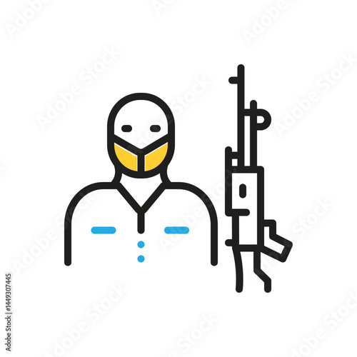 Multi color icon for terrorism