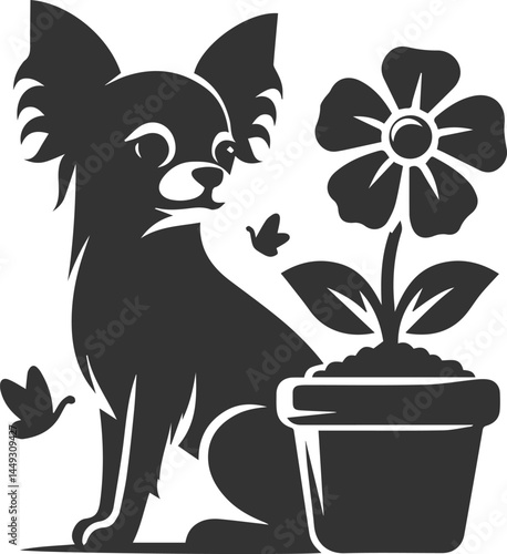 Silhouette of a chihuahua vector