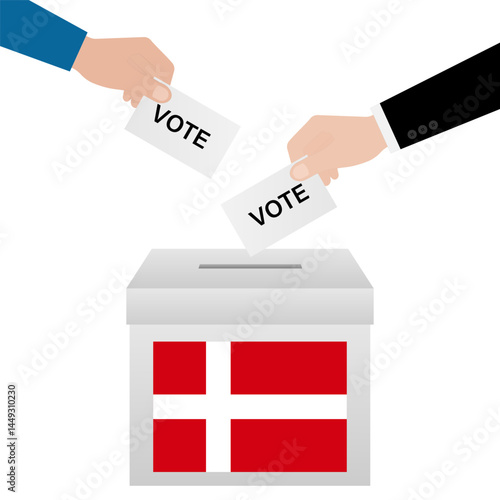 Election in the Denmark. Election Concept. Vector Illustration.