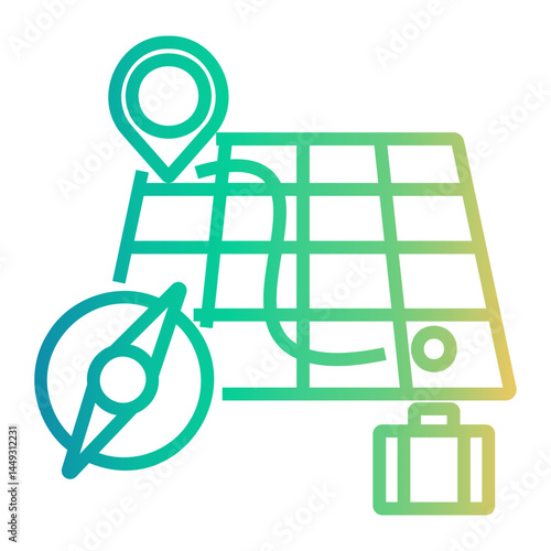 journey Line Gradient Icon