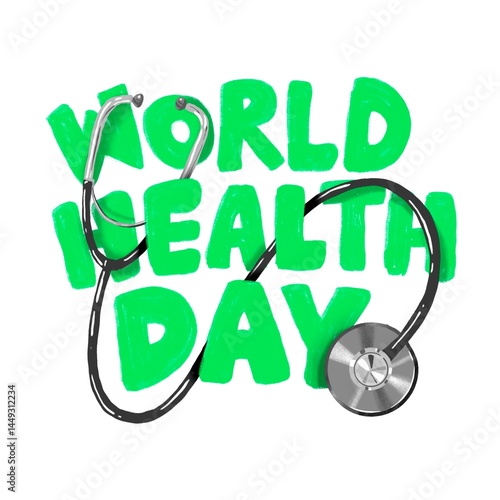 World health day typography illustration 