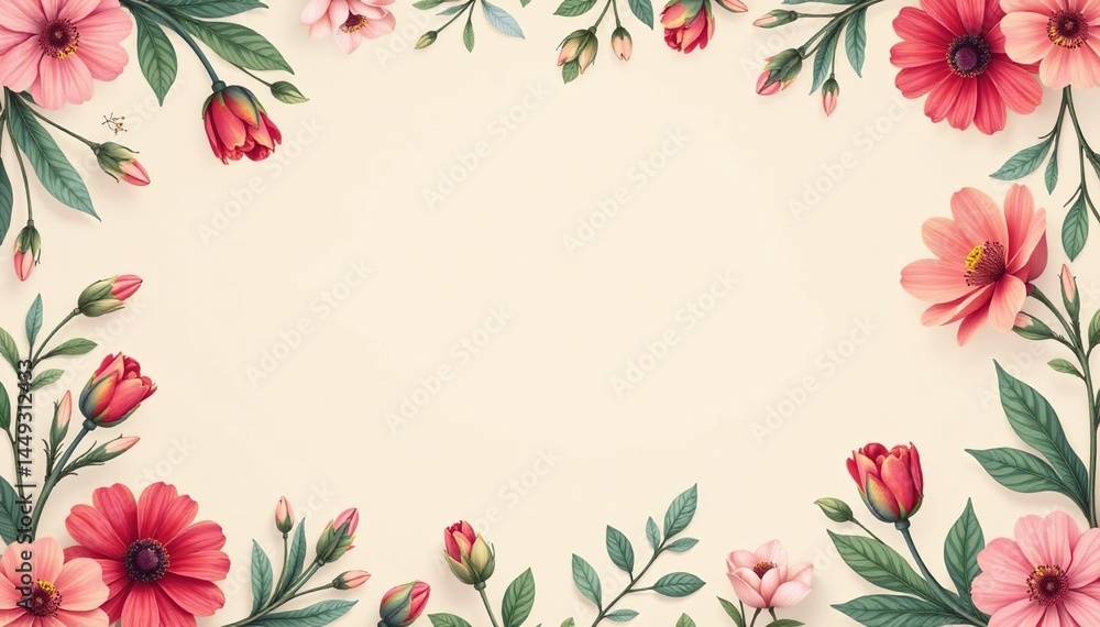 Subtle repeating floral motif on a light background , design, plant Subtle repeating floral motif on a light background , design, plant