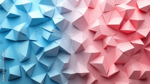 Wallpaper Mural Abstract geometric pattern of light blue and light pink triangles Torontodigital.ca