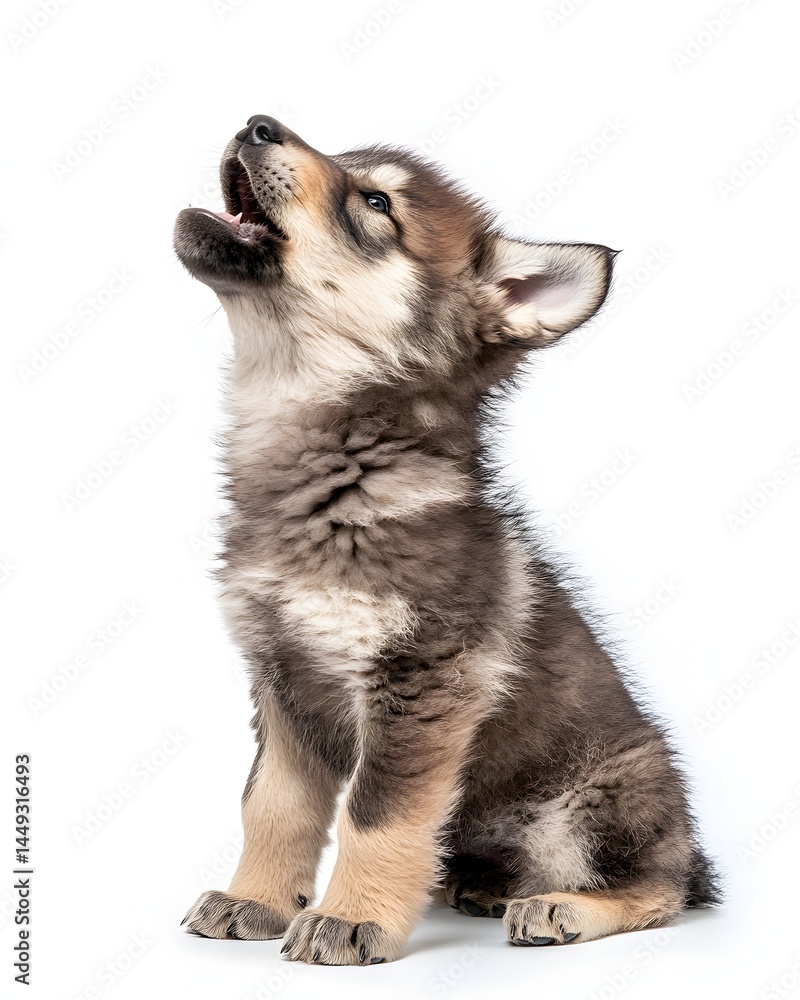 Obraz premium Gray Wolf Pup Howling
