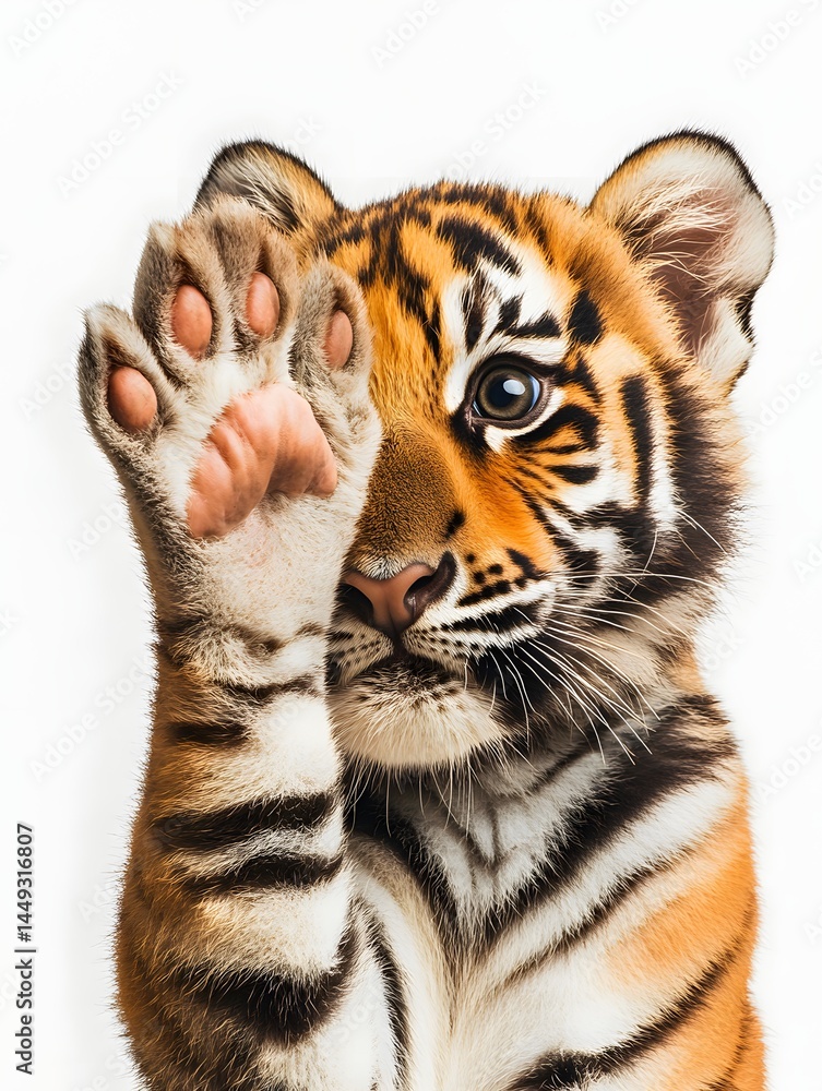 Fototapeta premium Tiger Cub Rolling Over