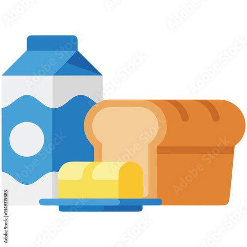 Milk packaging with egg carton isolated vector illustration on white background
