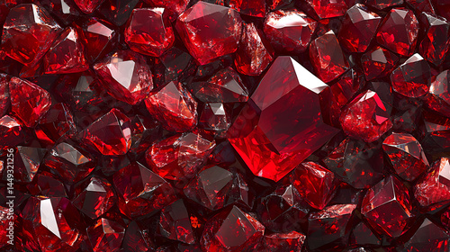 A close up of a pile of red gems