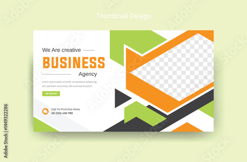 corporate business template design, attractive youtube thumbnail, abstract colorful thumbnail, vector thumbnail design 