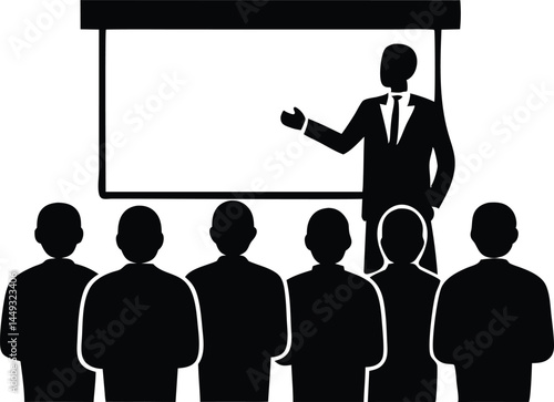 business presentation silhouette vector isolated