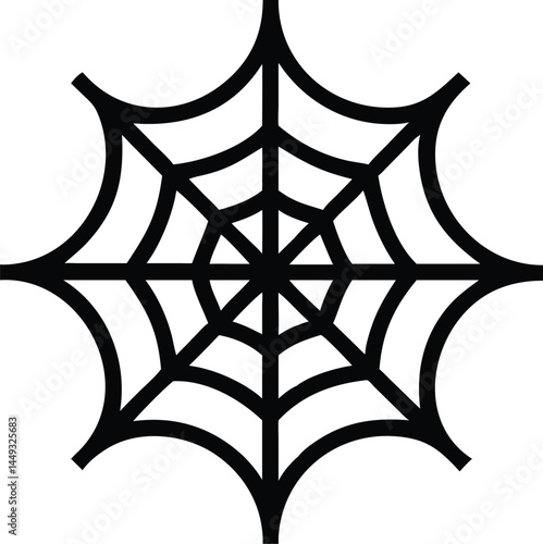 Bold black lines converge into a cohesive spiderweb form symmetrically against the white backdrop