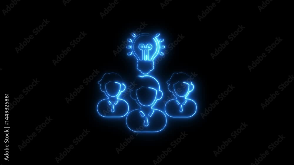 Creative team generating bright ideas glowing neon light outline illustration Creative team generating bright ideas glowing neon light outline illustration