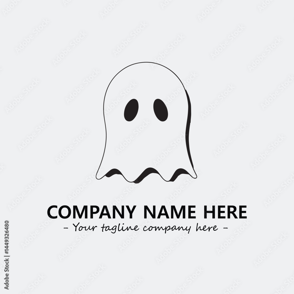 Ghost face icon illustration black and white vector image Ghost face icon illustration black and white vector image