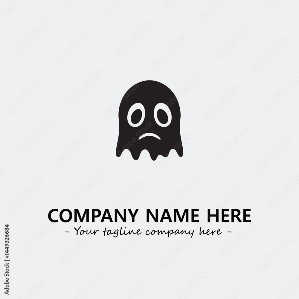 Ghost face icon illustration black and white vector image Ghost face icon illustration black and white vector image