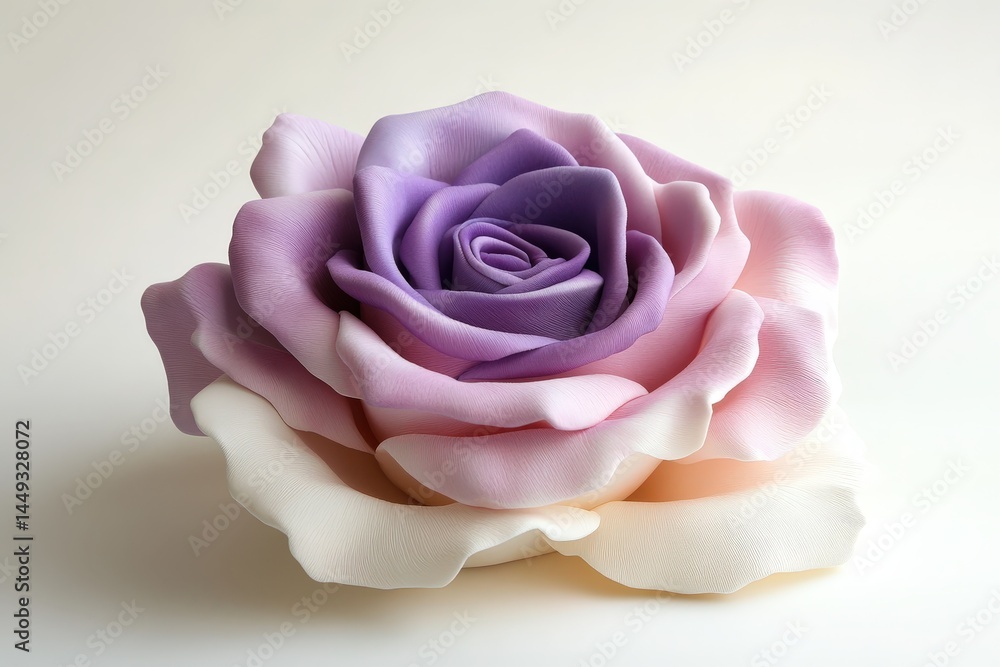 Fototapeta premium A three-toned artificial rose's delicate beauty.