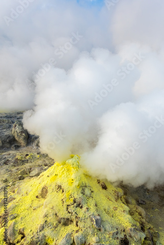 Sulfur Fumarole At Mount Io, Hokkaido, Japan  