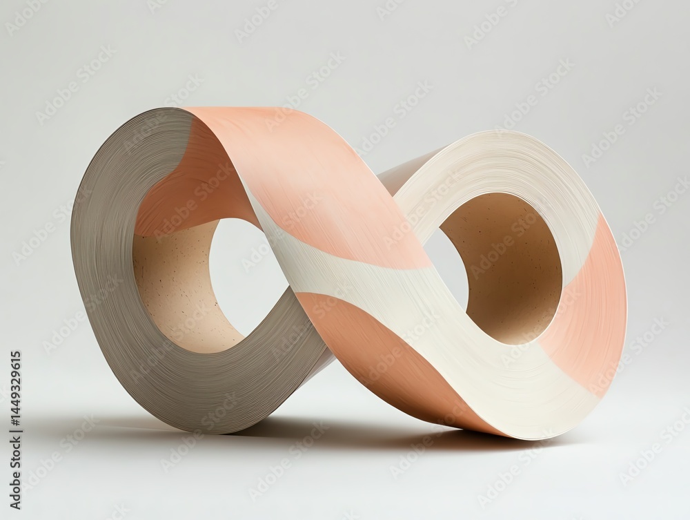 A roll of tape forming abstract shapes that resemble waves