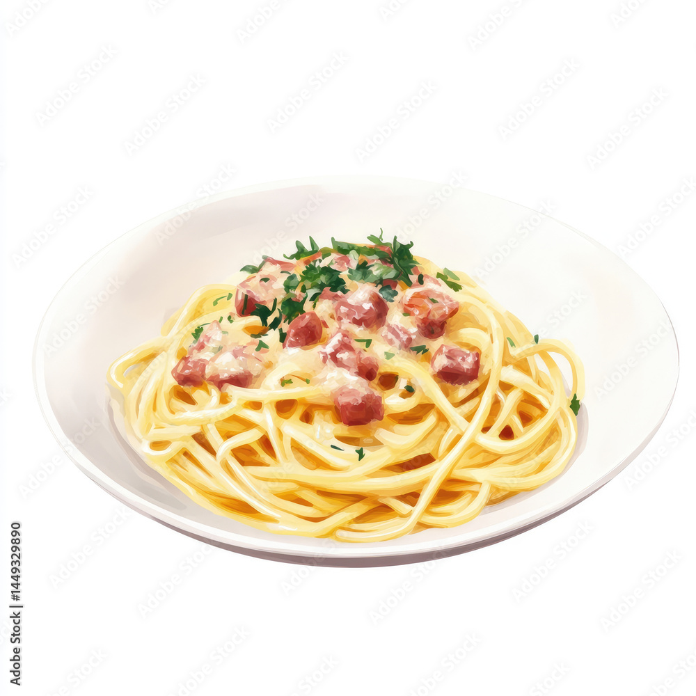 Creamy pasta dish with bacon Creamy pasta dish with bacon