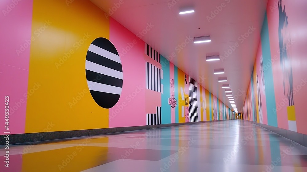 A surreal tape roller painting patterns in the air like a magic wand