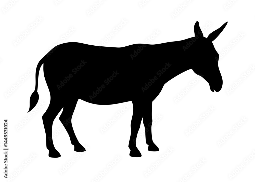 Fototapeta premium donkey silhouette on transparent background for web and graphic design